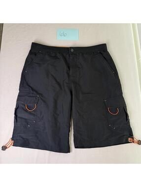 American Hawk Black Swim Trunks Size 18 with Orange Trim